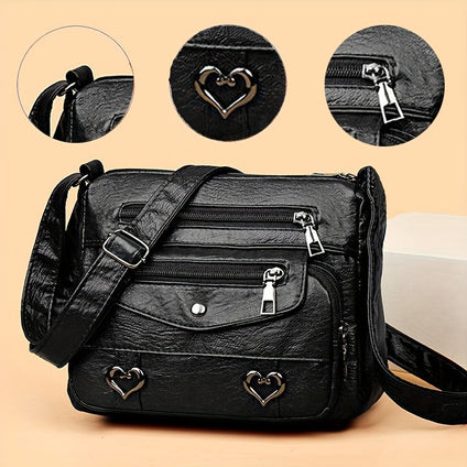 1pc Soft PU Leather Fashion Shoulder Bag, Business Crossbody Bag, Simple Briefcase