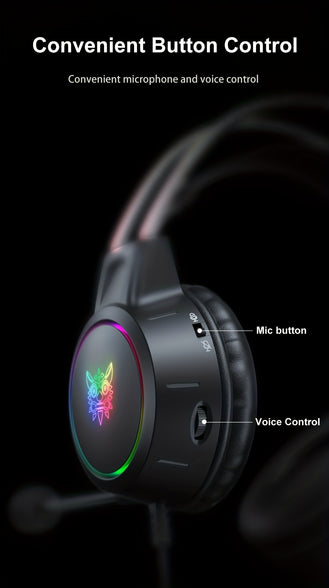 Ultimate Gaming Experience: Onikuma Double Head Beam Noise Cancelling Stereo Surround Headphones with RGB Lighting