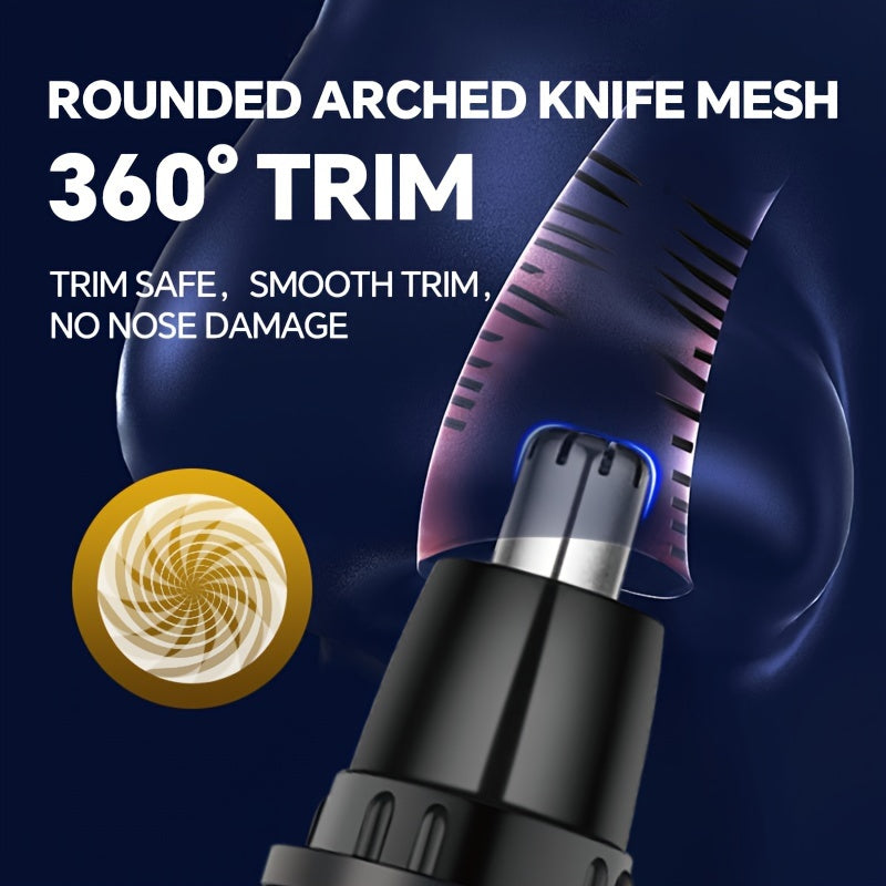 4-in-1 Rechargeable Trimmer for Men: Nose, Beard, Ear, and Eyebrow Trimming - Holiday Gift for Him