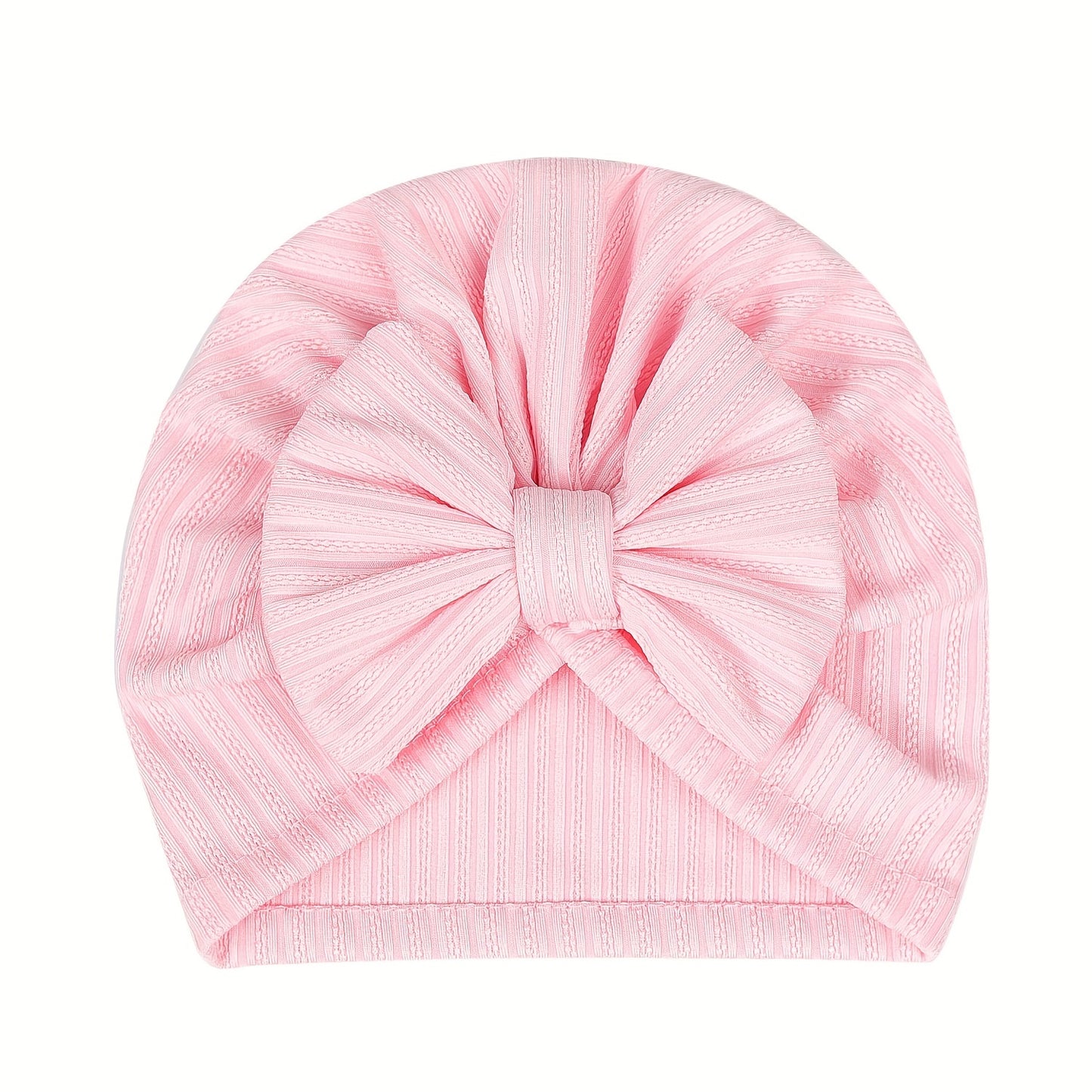 3PCS Four-Sided Elastic Baby Plain Color Hats with Bowknot for Baby Girls - Cute and Stylish Accessories