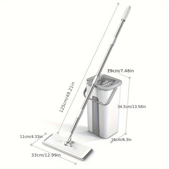 تنظيف بدون استخدام اليد مع مجموعة واحدة من الممسحة المنزلية والدلو-بلاط جاف ورخام ومستلزمات تنظيف الأرضيات الخشبية