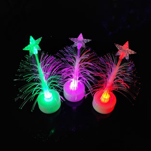 1pc Christmas Tree Color Changing LED Night Light, Fiber Tree Lamp For Xmas Indoor Tabletop Home Holiday Party Wedding Decoration