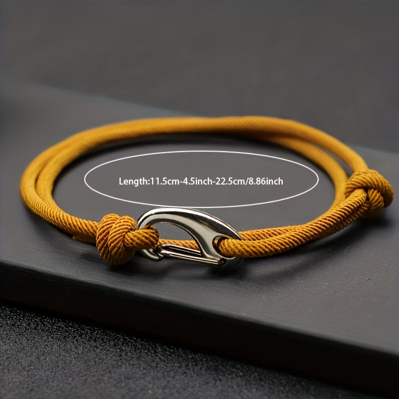 Men's Stylish Double Layer Adjustable Rope Bracelet: The Perfect Holiday Gift for Boyfriends