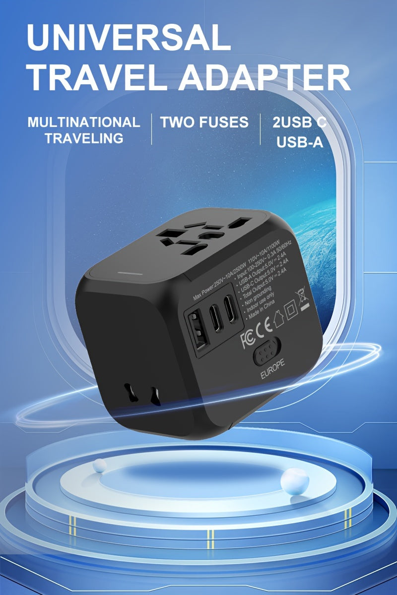 Universal Travel Adapter: Compact, Safe, and Versatile for Over 180 Countries