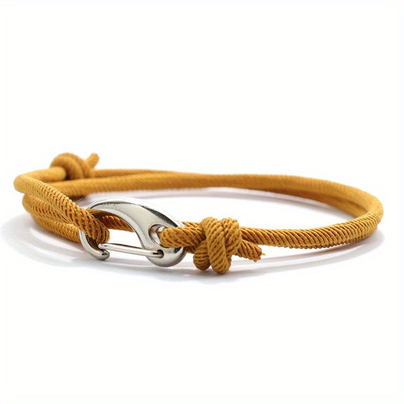 Men's Stylish Double Layer Adjustable Rope Bracelet: The Perfect Holiday Gift for Boyfriends