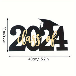 1pc Class Of 2024 3D Wooden Sign, Graduation Cap Wooden Sign, Class Of 2024 Graduation Party Decorations Wooden 2024 Graduation Congratulations Graduate Centerpieces Congratulations Graduation Table Decor High School College Graduation Party Gifts