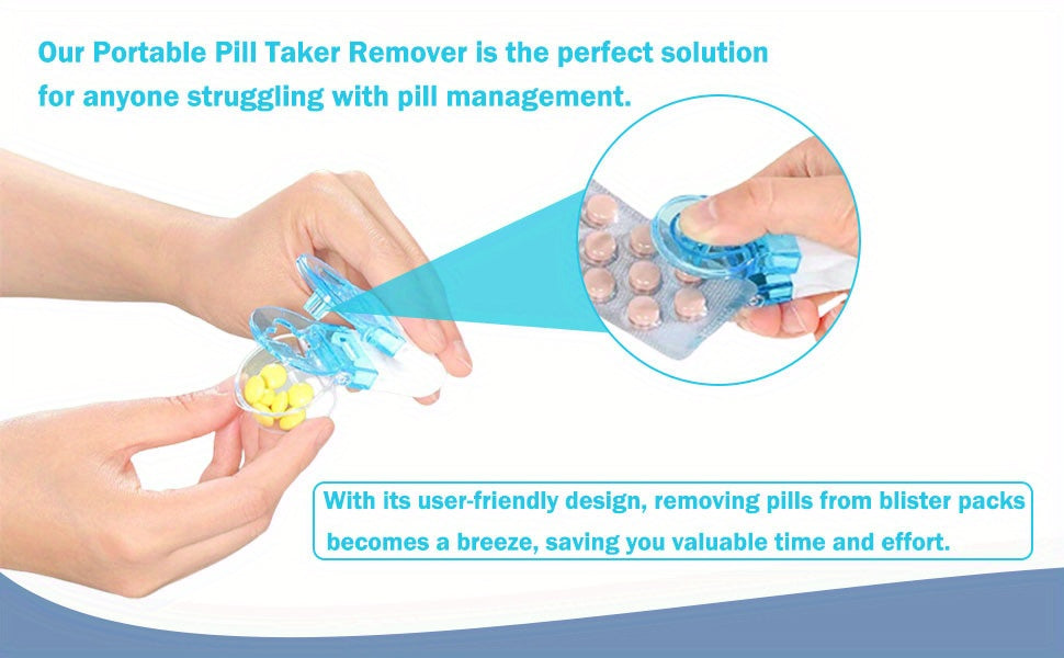 Portable Pill Taker and Remover with Medicine Box: The Ultimate Household Gadget for Easy Tablet and Pill Management