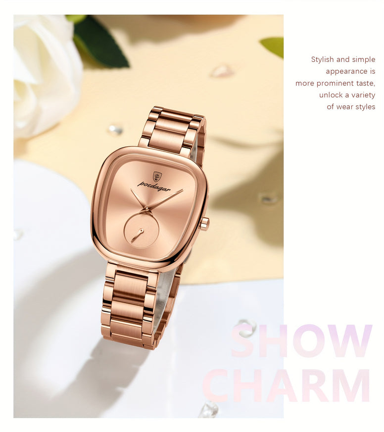 Poedagar Chic Quartz Women's Watch: Waterproof Stainless Luxury Alloy Case