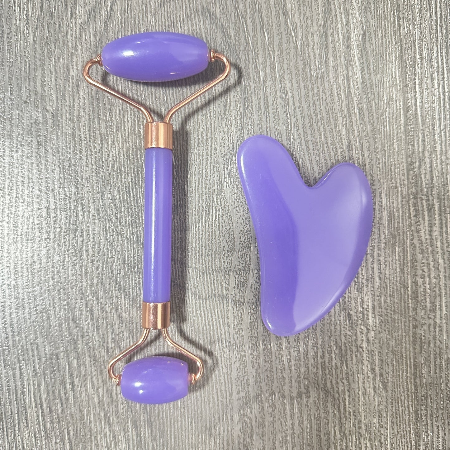 Double-Headed Roller & Scraper Facial Massager Set - Portable Heart-Shaped Body Massage Tool