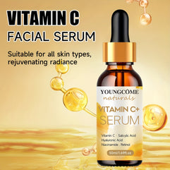 Revitalize Your Skin: Vitamin C & Retinol Facial Serum with Hyaluronic Acid, Turmeric, Aloe Vera - Fragrance-Free, Hypoallergenic Formula for All Skin Types