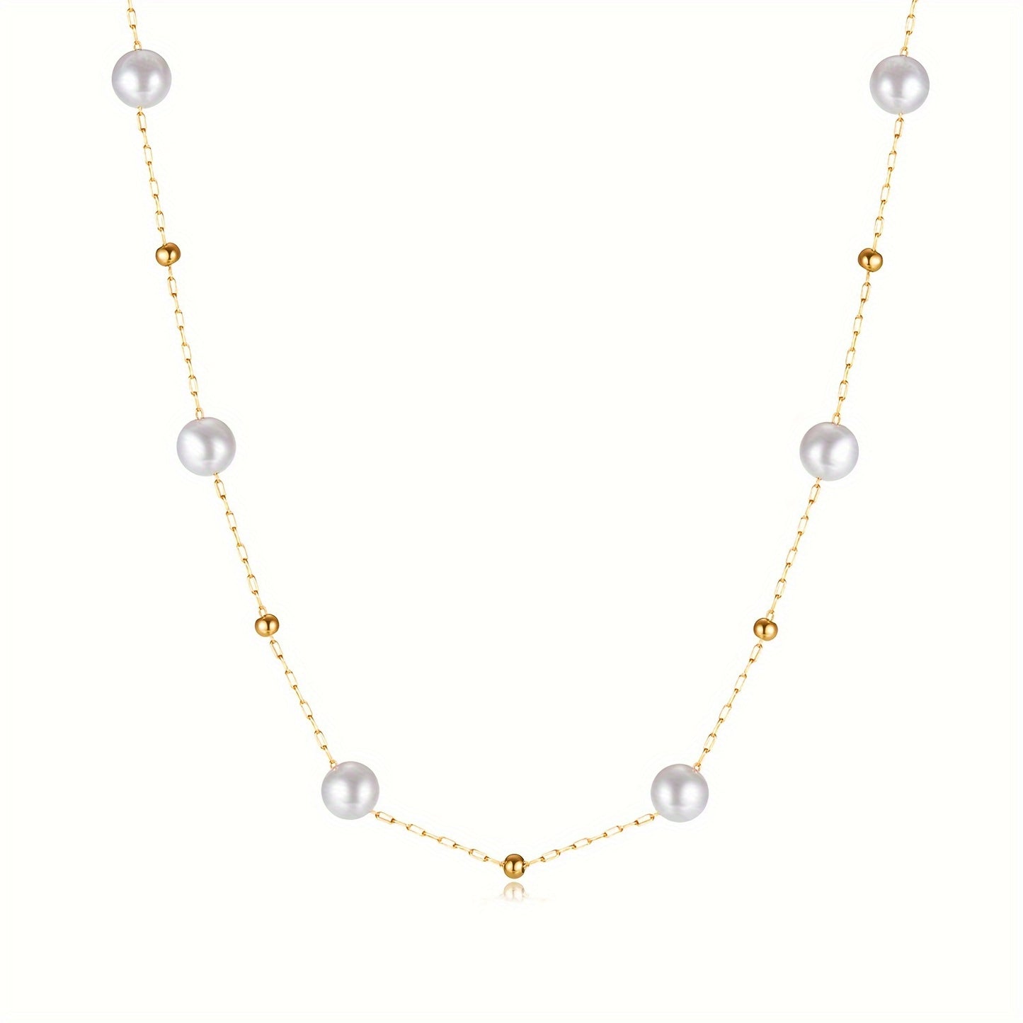 Golden Baroque Elegance: Vintage Faux Pearl Necklace for Women