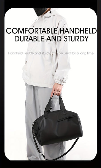 Waterproof Black Gym Bag with Shoe Compartment: The Perfect Casual Fitness and Weekend Travel Duffel Bag