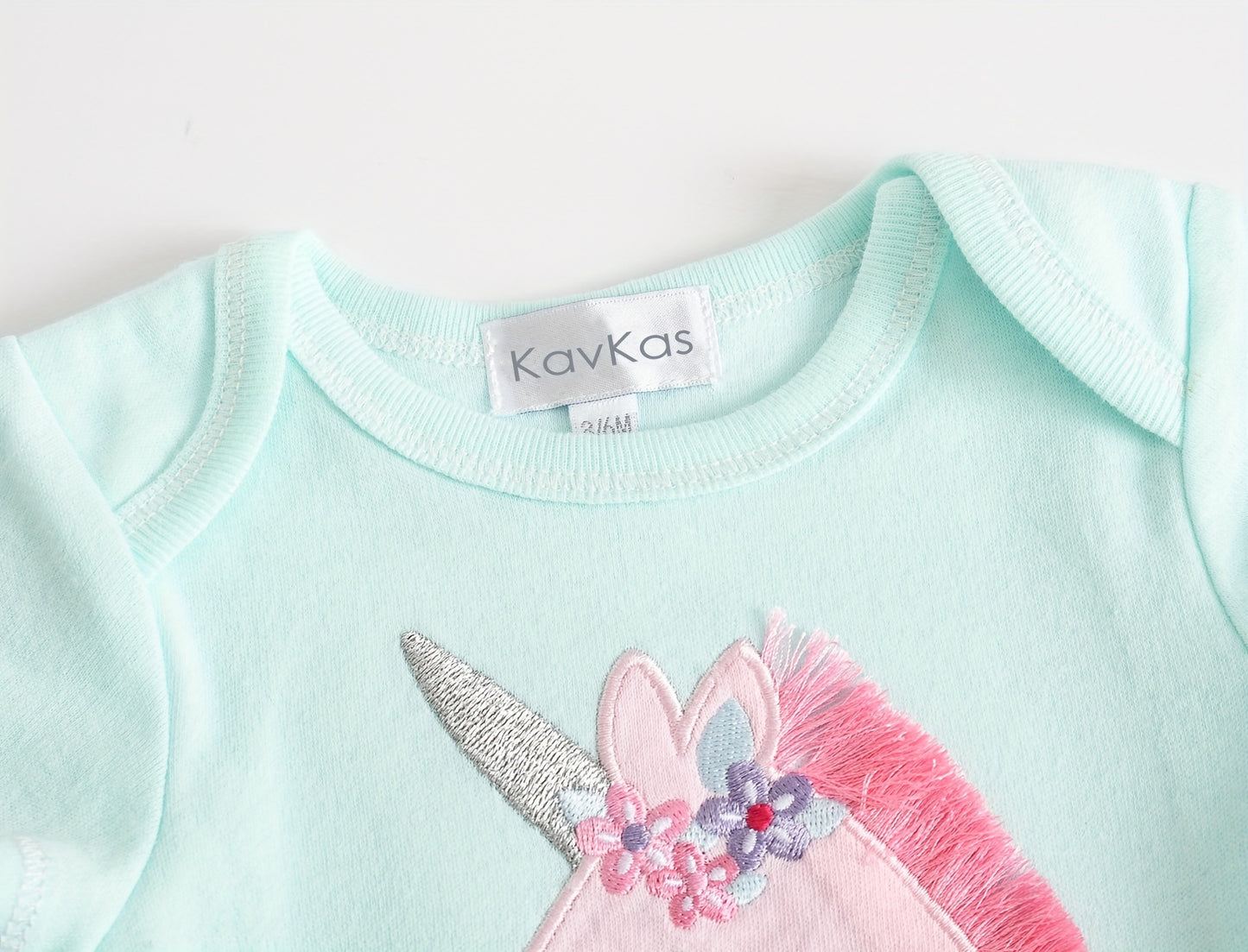 3pcs Baby's Unicorn-Themed Cotton Triangle Bodysuit Set: Comfy Short Sleeve Rompers for Everyday Wear