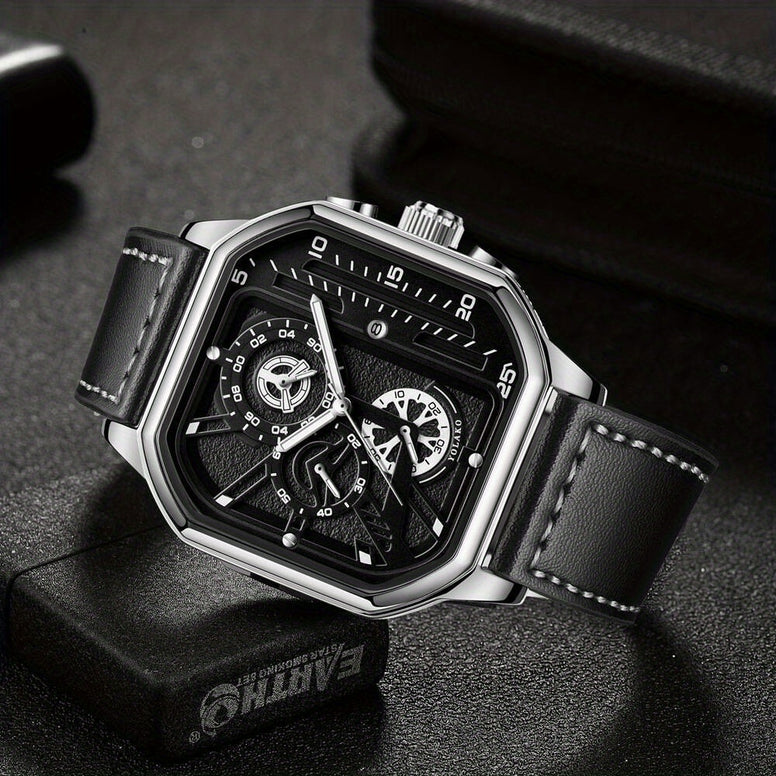 Rugged Style: Men's Casual Calendar Wrist Watch for Sport Enthusiasts