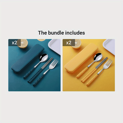 Eco-Friendly Steel Utensils Set: Reusable Spoon