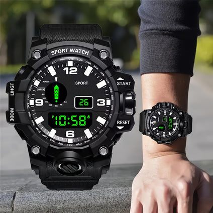 Large Dial Men's Sports Round Digital Backlight Electronic Watch - The Perfect Gift Choice