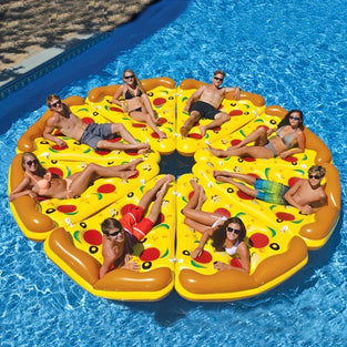 1PC Inflatable Pizza Shaped Floating Raft, Swimming Pool Floating Raft, Thickened Water Lounge Chair Floating Raft For Adults, Suitable For Beach Pool Parties