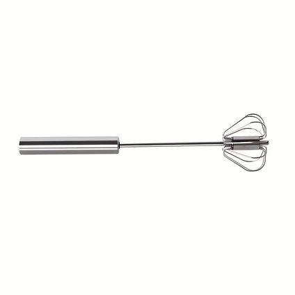 1pc Stainless Steel Whisk, Minimalist Stainless Steel Semi-automatic Egg Whisk For Baking, Outdoor Picnic