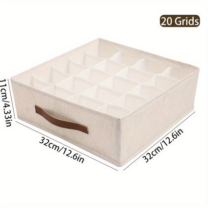 1pc Multi-grid Packing Underwear Storage Box, Daily Polyester Rectangle Cabinet Closet Organizer, home storage accessories