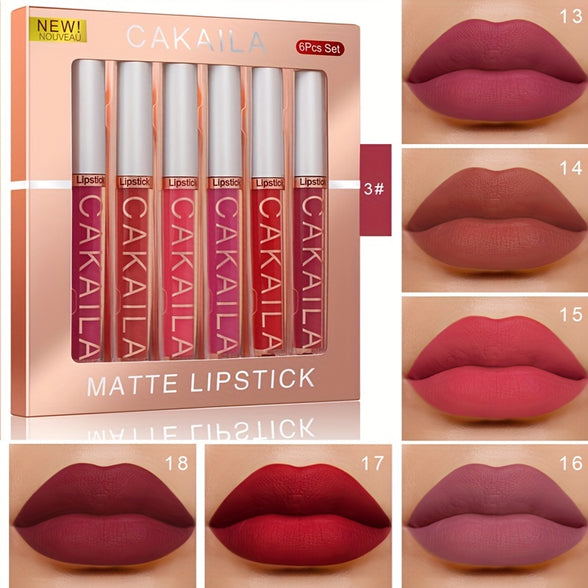 Matte Liquid Lipstick Set: Dark Red Waterproof Lip