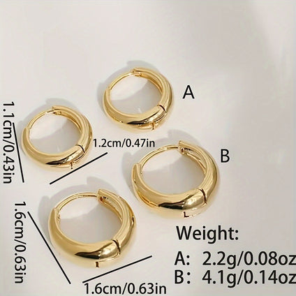 French Style 18K Plated Hoop Earrings for Women