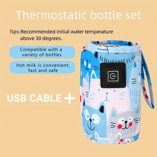 USB Milk and Water Warmer Portable Bottle Heater Ideal for Travel Stroller Accessory Insulated Bag