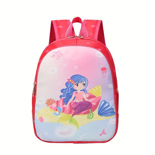 1pc Girl's Cute Printed Mermaid Bag, Super Cute Little Dinosaur Versatile Bag