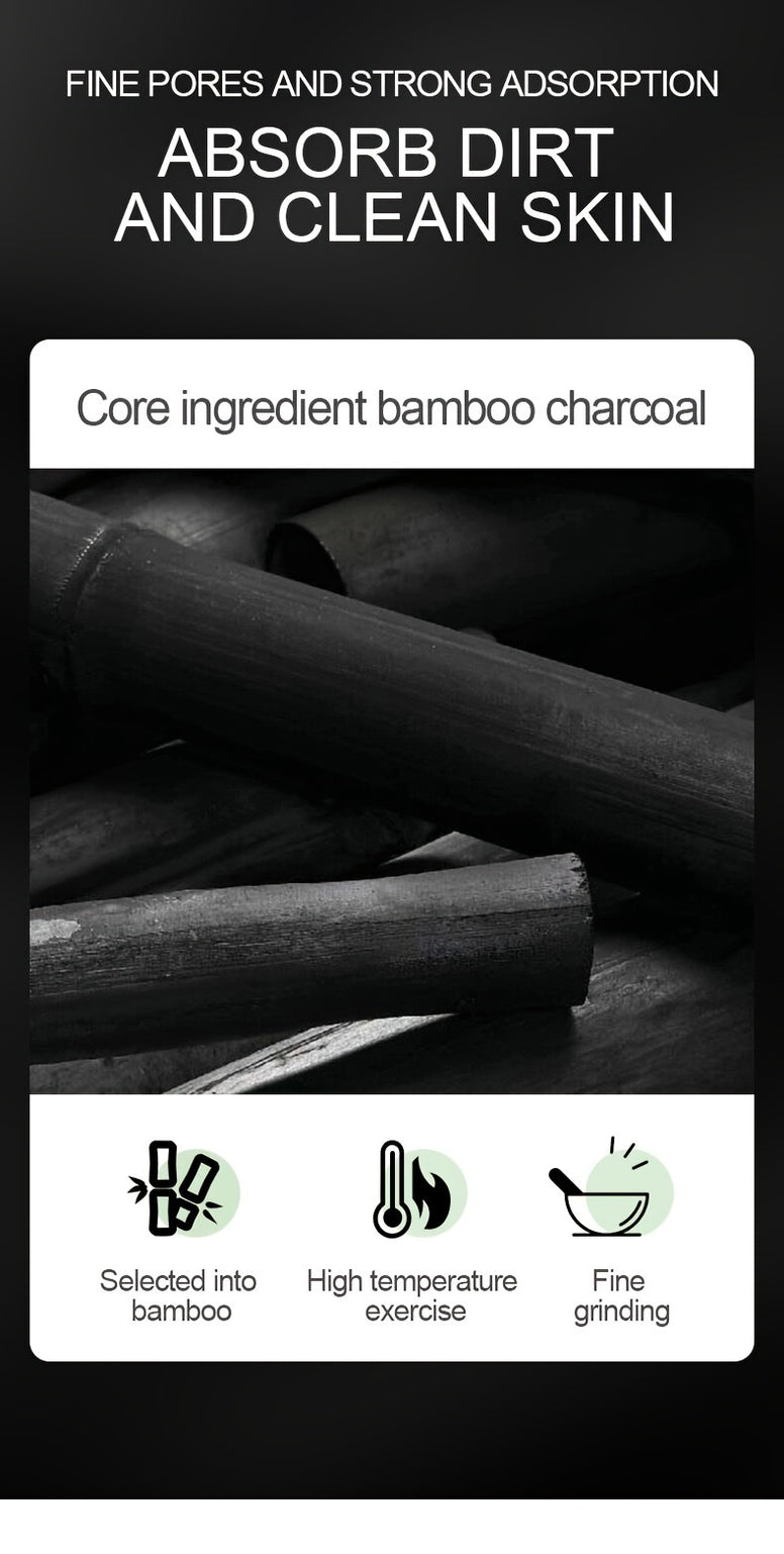 2pcs Bamboo Charcoal Peel-Off Cleansing Mud Mask - Blackhead Cleanser for Acne-Prone Oily Skin