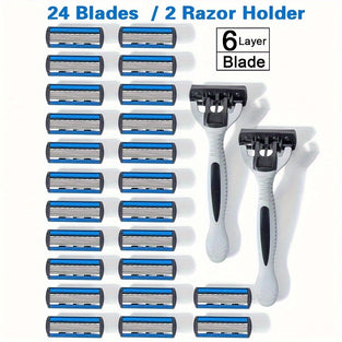 Men's Manual Shaver Set, 2 Handle + 24 Blades