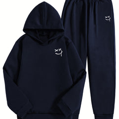 Boys' Stylish Hooded Sweatshirt and Trousers Set - A Trendy Must-Have for Fashionable Kids!