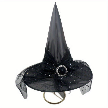 1pc Halloween Decoration Props Witch Hat, Adult Witch Headwear Dress Up Holiday Hat