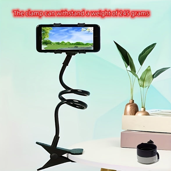 Flexible Lazy Bed & Desktop Stand Smartphone Holder - Clip Phone Mount Bracket for Hands-Free Viewing