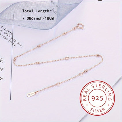 925 Sterling Silver Chain Bracelet Elegant and Versatile Hand Jewelry