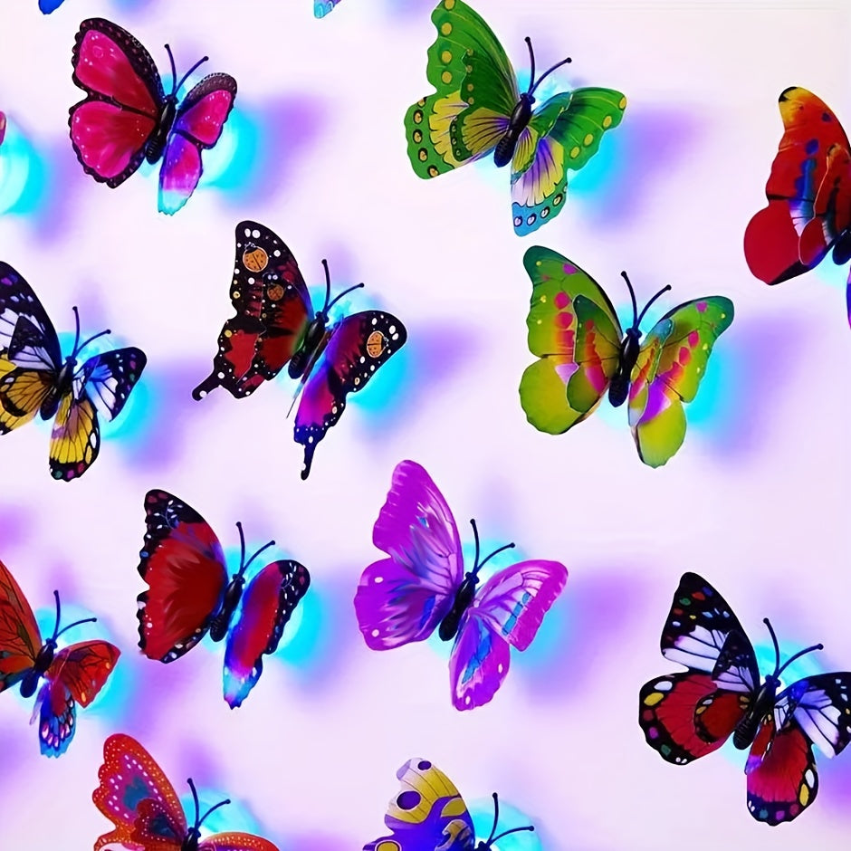 Enchanting Multicolor LED 3D Butterfly Wall Stickers