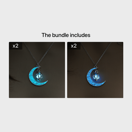 قلادة قلادة مجوفة متوهجة قمر غامق للنساء هدية مثالية