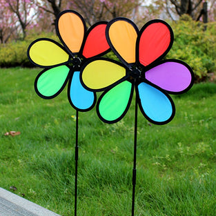 1pc, Decoration Windmill Spinners Cloth Flower Pinwheels For Outdoor Garden Lawn Yard