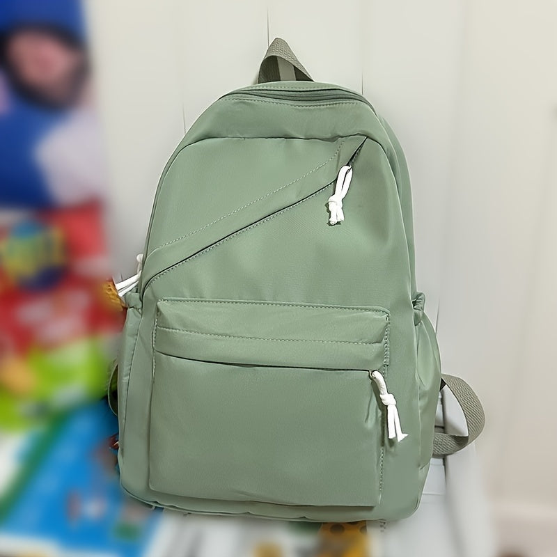 Chic Solid Color School Backpack for Students