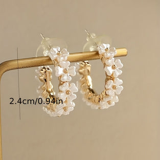 Boho Chic Flower Hoop Earrings Set  Perfect Female Gift