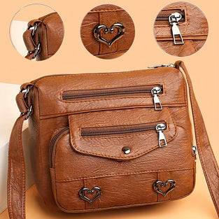 1pc Soft PU Leather Fashion Shoulder Bag, Business Crossbody Bag, Simple Briefcase