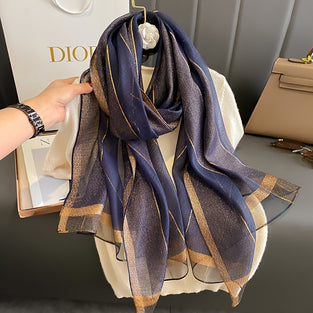 Imitation Silk Scarf Thin Breathable Shawl Elegant Style Windproof Wrap For Women for eid