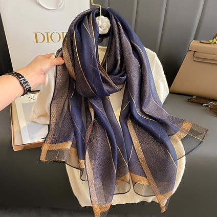 Imitation Silk Scarf Thin Breathable Shawl Elegant Style Windproof Wrap For Women for eid