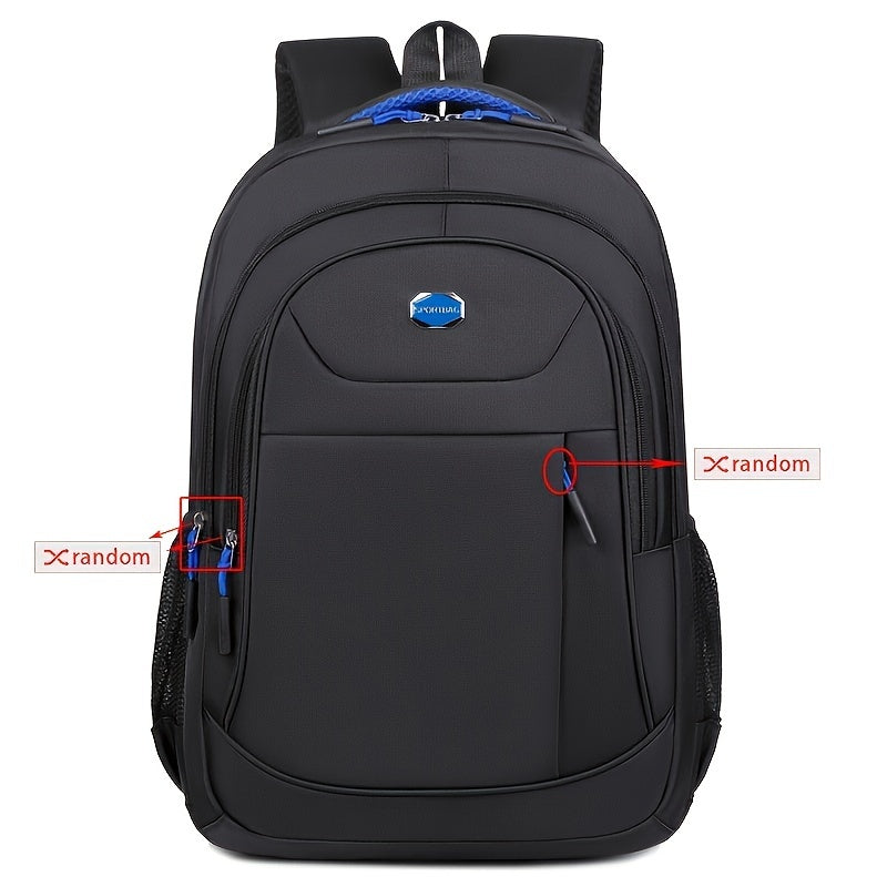 Versatile Solid Color Classic Backpack with Multi-Zippers