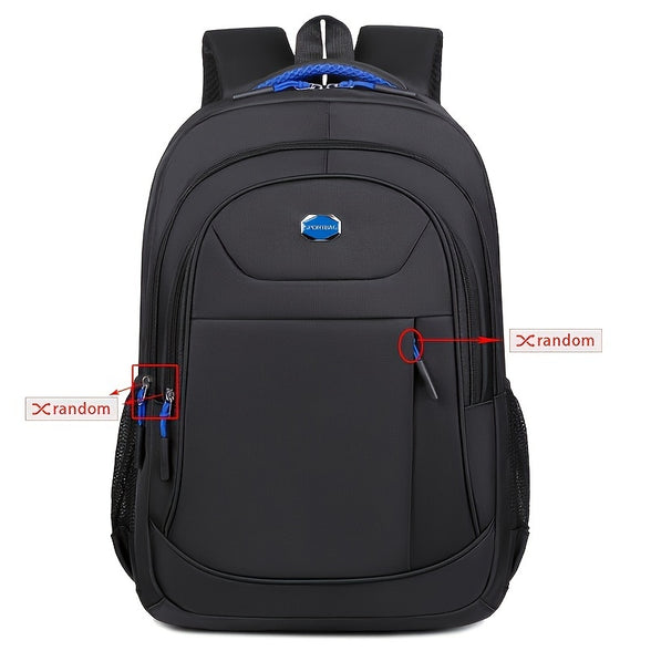 Versatile Solid Color Classic Backpack with Multi-Zippers