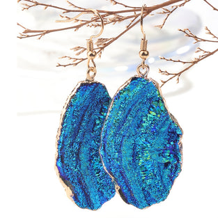 Vintage Blue Crystal Dangle Earrings Chic Jewelry for Women