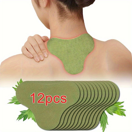 12pcs Self-Heating Wormwood Neck Plaster - Soothe Muscles and Joints