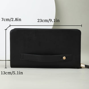 1pc Men's Fashion Vintage Clutch Bag, Double Zipper Large Capacity Multi-card Slots Business Handbag