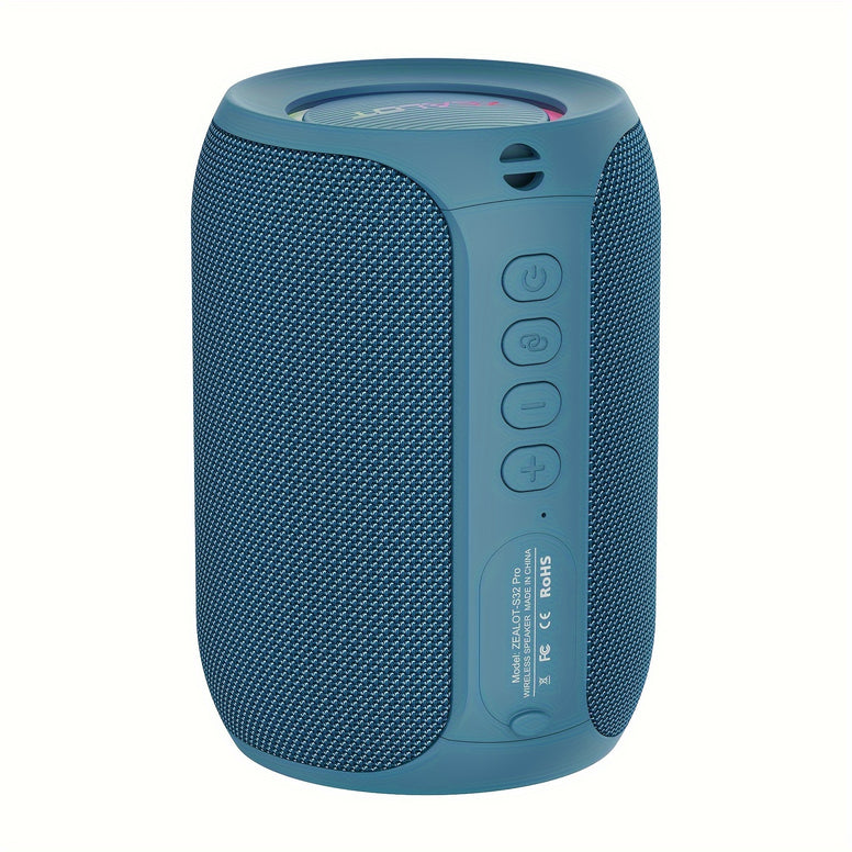 S32 Pro 15W Wireless Speaker: Outdoor Portable Subwoofer with IPX-6 Waterproof Rating, Dual Pairing, and Long Playtime for Booming Bass and Loud Stereo Sound