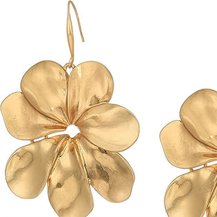 Flower design dangle earrings  timeless retro style jewelry gift