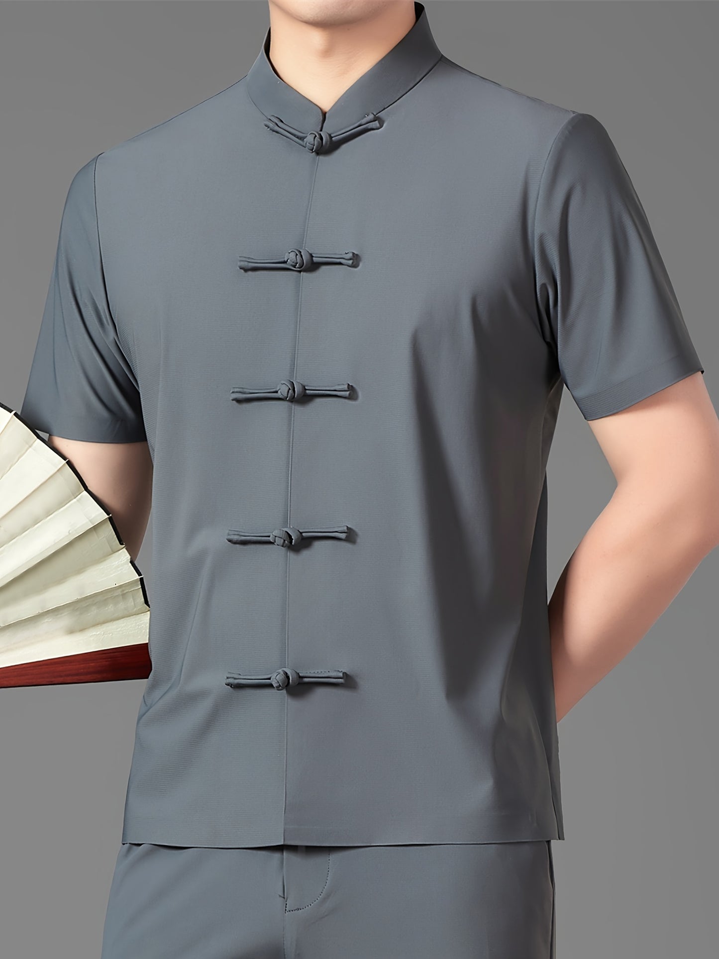 Chinese Traditional Style Men's Summer Tang Suit Shirt: Lightweight and Stylish Leisurewear