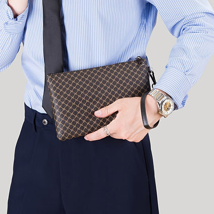 1pc Men's Classic Pattern Envelope Bag, Men's Clutch Bag, Large Capacity Business Tote Bag